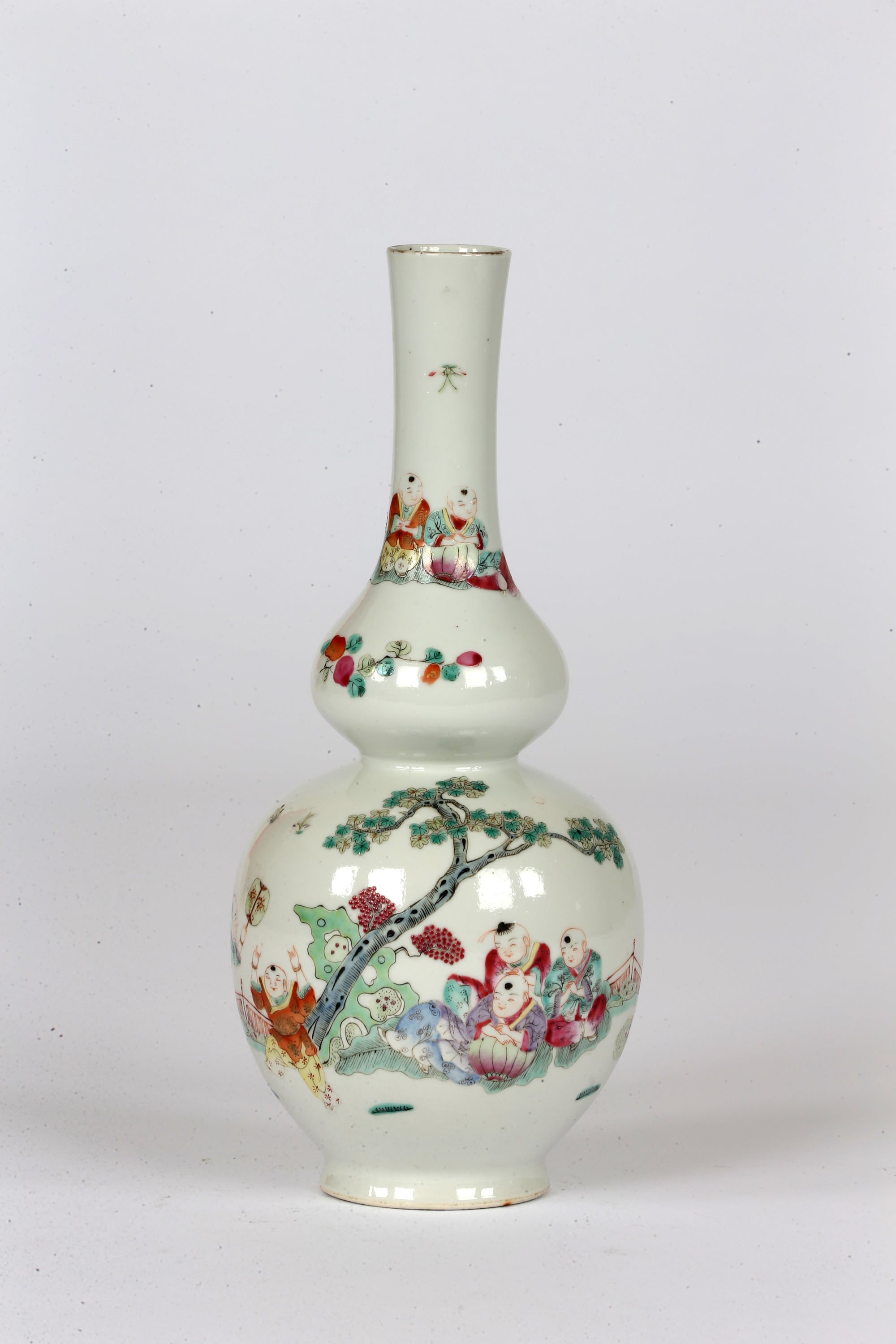 海】中国美術品 清時代 萬福优問 人物粉彩 花瓶 酒器 骨董品 時代品