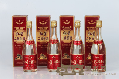 2002年 红星二锅头 清香型4瓶  酒精度：56° 容量：500ml