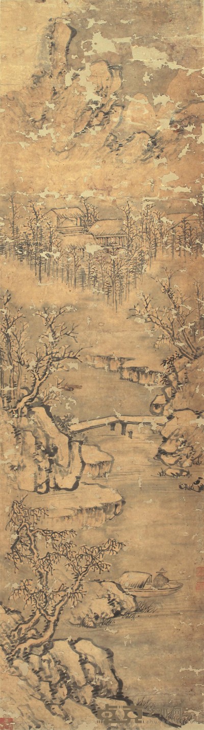 李流芳 冬景山水图 122cm×34cm  约 3.7 平尺