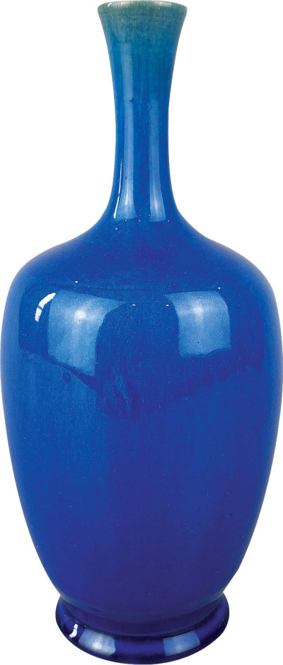 清·孔雀蓝釉小赏瓶