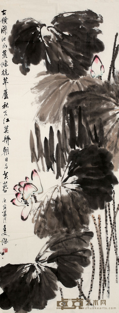 王文杰 荷花 178cm×70cm 约 11.2 平尺