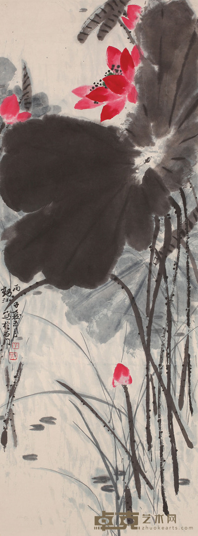 辛鹤江 荷 94cm×35cm 约 3 平尺