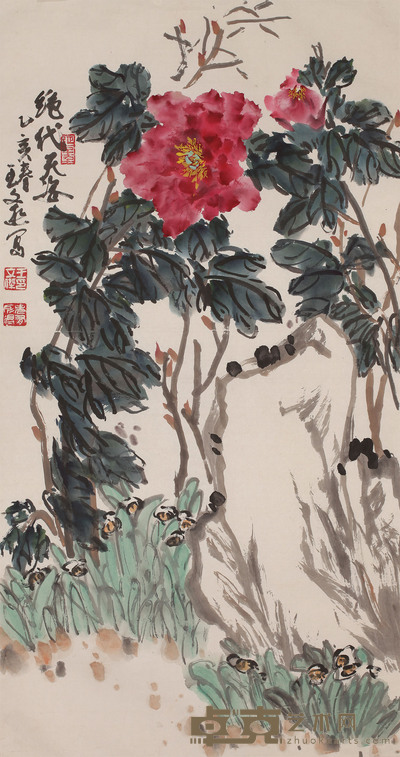 王文杰 牡丹 100cm×52cm 约 4.7 平尺
