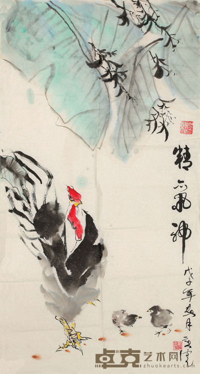 杜文宪  花鸟 100cm×52cm  约 4.7 平尺