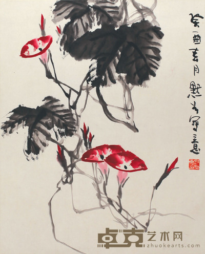 金默如 牵牛花 68cm×54cm  约 3.3 平尺