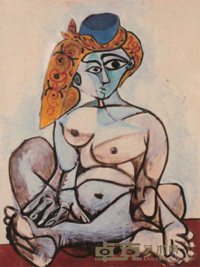 巴勃罗毕加索  坐着的裸体女人 14cm×10.5cm  约 0.1 平尺