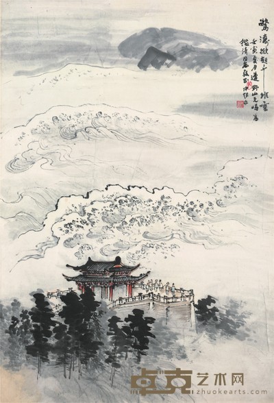 孔仲起 江潮卷雪   68×46cm 