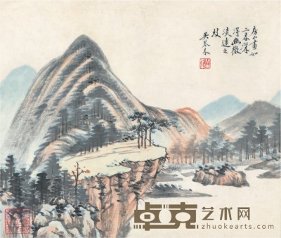 吴琴木 山川清晖   17.5×32cm 