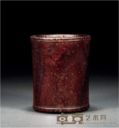 清·紫檀笔筒 高:11.2cm 口径:9cm