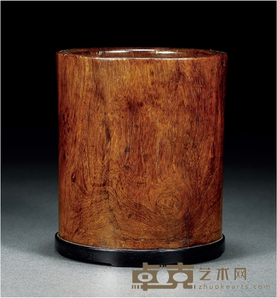 清·黄花梨笔筒 高：12.5cm 口径：10.7cm