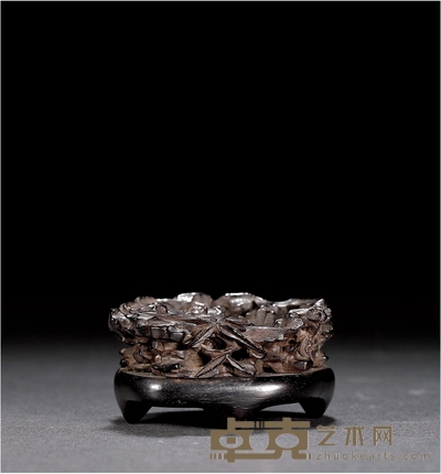 清·紫檀小座 高：3cm