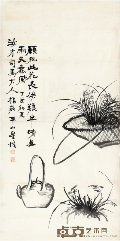 星悟禅师  墨兰图 134.5×68cm  