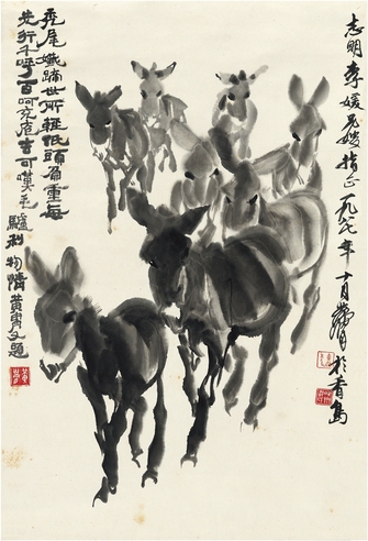 黄胄  群驴图