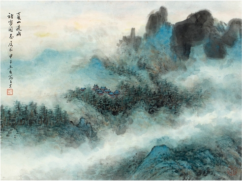 俞子才  夏山过雨图