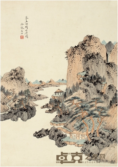 吴琴木 高士山居图 46.5×33cm