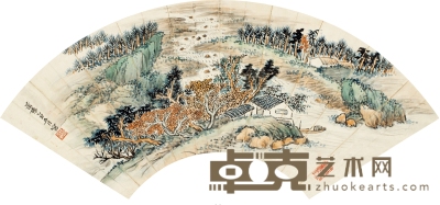 萧愻 秋兴山居图 52.5×18cm 