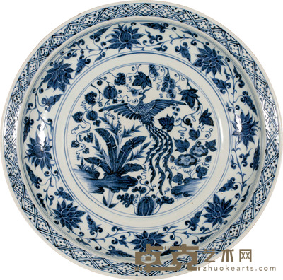 青花凤纹大盘 H:53cm