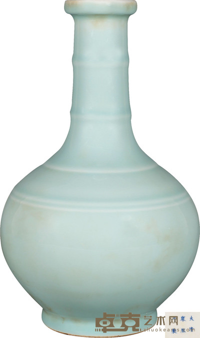 清·粉青釉玄纹瓶 H:24cm