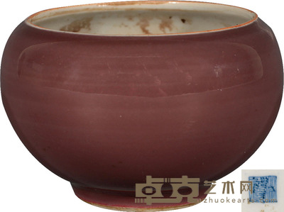 清·嘉庆霁红釉水盂 D:8.5cm H:5.5cm