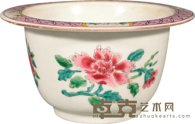 清·雍正粉彩折枝花卉小花盆 D：12cm