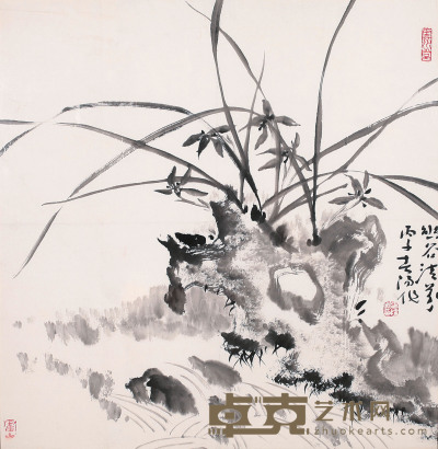 霍春阳  兰草图 68cm×68cm  约 4.2 平尺