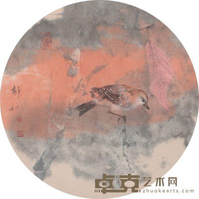 张静伯 花鸟 33cm×33cm 约 1 平尺