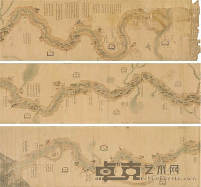 黄河山东段聊城至河口地区河汛图 33×355cm