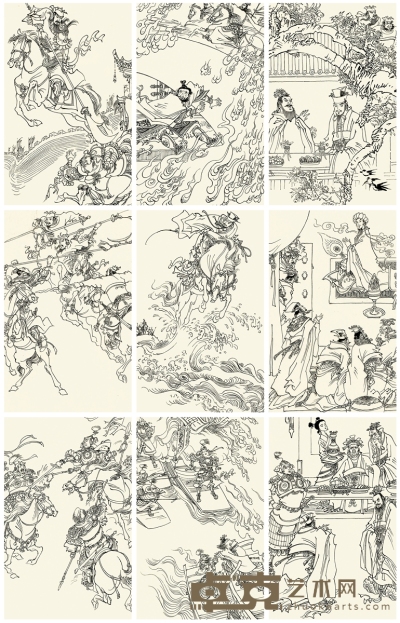 陈冬至《三国演义》 插图原稿二十九帧 22.5×14cm×29