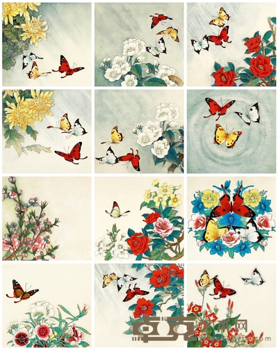 毛水仙《三只胡蝶》 连环画原稿二十三帧 17.5×18.8cm×23