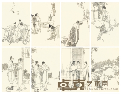 段伟君（1927-1992）《马兰花》 连环画原稿二十帧 36×26cm×20