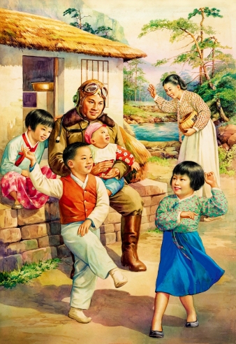 李慕白  空军英雄张积慧与朝鲜儿童