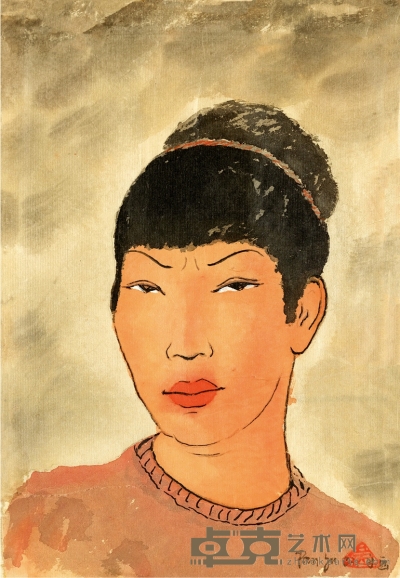 潘玉良（1895-1977）自画像 25×16cm