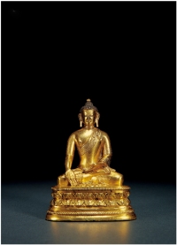 蒙古17-18世纪·铜鎏金宝生佛