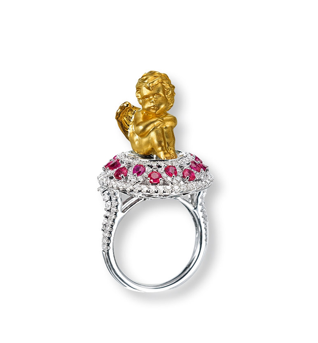 金镶红宝石“天使”戒指