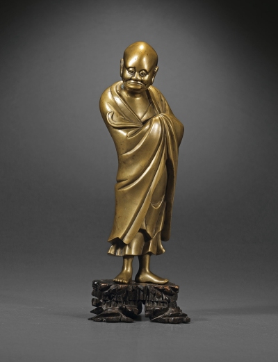 清·铜达摩立像