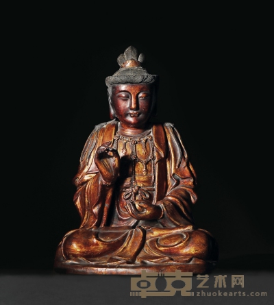 明·干漆夹纻地藏菩萨坐像 高：36cm