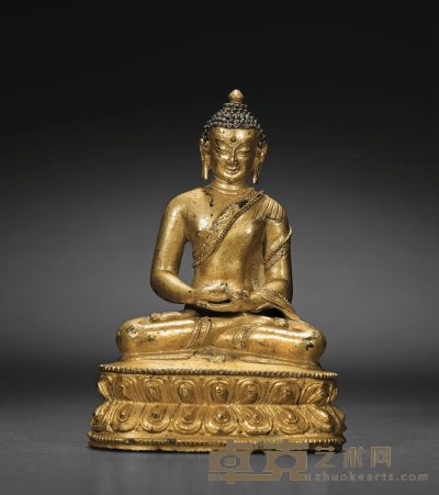 16世纪·铜鎏金阿弥陀佛坐像 高：14cm