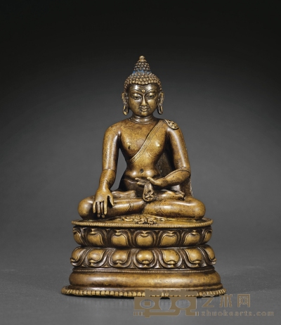 13世纪·合金铜释迦坐像 高：18.5cm