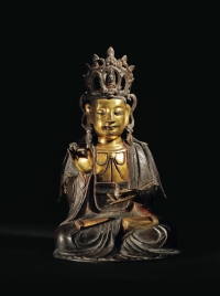 明·铜鎏金地藏菩萨坐像