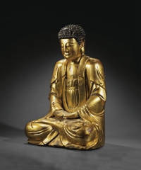 清·木胎漆金阿弥陀佛坐像