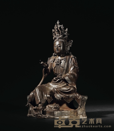 明·铜地藏菩萨坐像 高：25.5cm