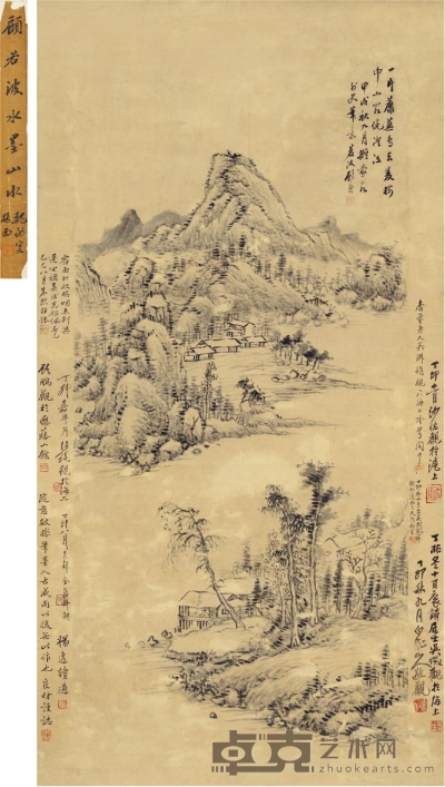 顾沄  澄江秋色图  83.5×43.5cm