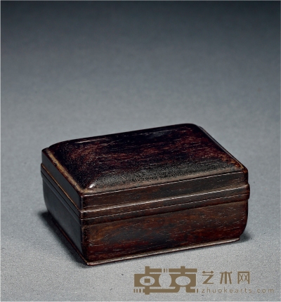 清·紫檀弦纹印盒 高4.6cm；长9cm；宽7cm
