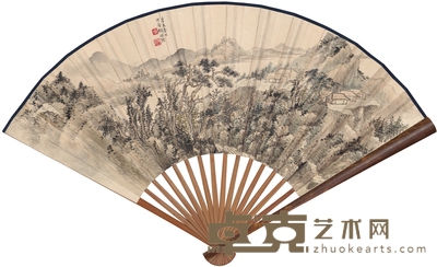 林峦山居图 53×18.5cm