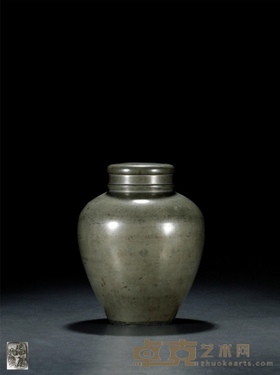 明治时期 “锡屋右卫门”款锡罐 22.5×18.3cm
