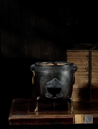江户时代 “玄金茶寮”款象耳铜风炉