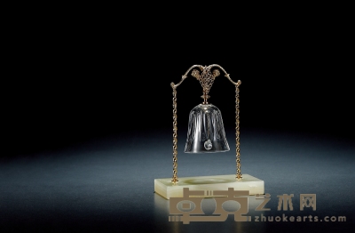 1920年制 铜鎏金水晶餐铃 宽11cm；高19cm