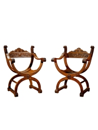 1900年制 法国胡桃木达戈贝特椅 