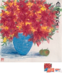 杨越 花团锦簇图