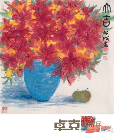 杨越 花团锦簇图 69.5×68.5cm